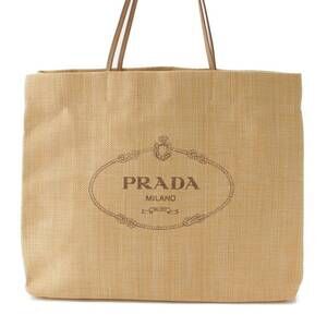 Prada Raffia Shopper Bag Resort Limited Edition Logo Beige